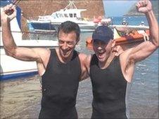 Joseph Paul and Paul Isaacs celebrate