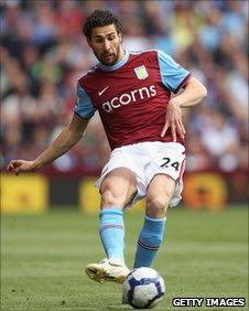 Aston Villa defender Carlos Cuellar