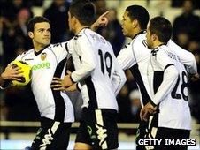 Juan Mata with his former Valencia teammates