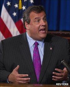 New Jersey Governor Chris Christie in Trenton, New Jersey, on 4 October 2011