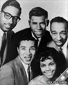 The Miracles, (clockwise from top left), Bobby Rogers, Marv Tarplin, Ronald White, Claudette Rogers Robinson, Smokey Robinson