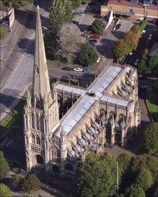 St Mary Redcliffe from above.