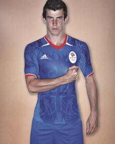 Gareth Bale wearing the Team GB London 2012 football supporters' shirt