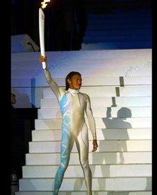 Cathy Freeman lit the flame at the Sydney Olympics opening ceremony