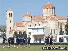 The Scotland training camp in Limassol