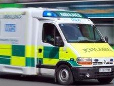 An ambulance responds to an emergency