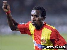 Harrison Afful of Esperance and Ghana celebrates scoring in the second leg of the final of the African Champions League