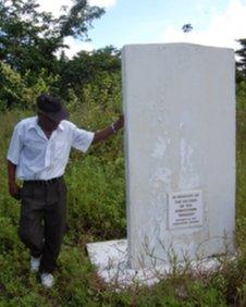 The memorial for the victims of Jonestown