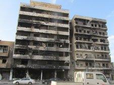 Damaged buildings in Misrata