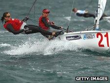 Penny Clark and Katrina Hughes of Great Britain