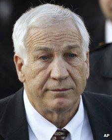 Jerry Sandusky, the former Penn State assistant football coach, leaves court in Bellefonte, Pennsylvania