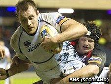 Al Kellock scores a try for Glasgow Warriors