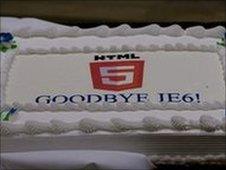 Cake saying Goodbye IE6