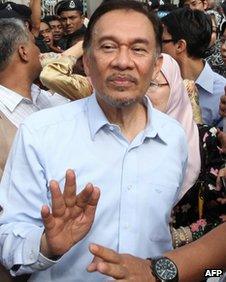 Anwar Ibrahim at court in Kuala Lumpur on 9 January 2012