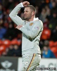 Michael Higdon celebrates