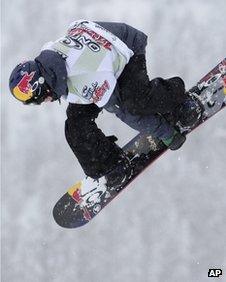 Mark McMorris from Canada performs a jump during the big air O'Neill Evolution of the world's best freestylers in Davos