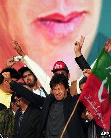 Imran Khan at a December 2010 rally in Karachi