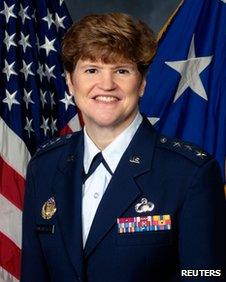 Air Force Lt Gen Janet Wolfenbarger, who has been nominated by US President Barack Obama to become the service's first four-star general in an undated handout photo obtained by Reuters on 6 February 2012