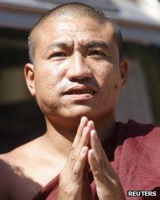 Gambira, leader of the All-Burmese Monks Alliance in Rangoon on 19 January, 2012