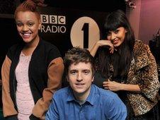 Gemma Cairney, Greg James and Jameela Jamil