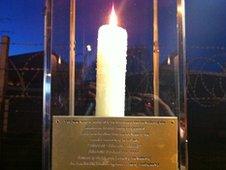 Candle outside barracks