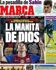 Spanish daily newspaper Marca hailed Messi's genius on Wednesday