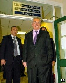 Bertie Ahern after giving evidence to the Mahon Tribunal