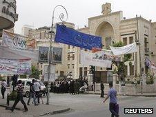 Candidate banners in Damascus