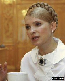 Yulia Tymoshenko in her role as PM in Kiev, March 2009