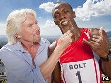 Sir Richard Branson and Olympic champion Usain Bolt