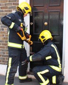 Firefighters acting as locksmiths