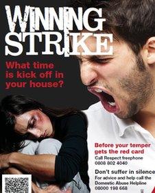 Derbyshire Constabulary's poster warning of domestic violence