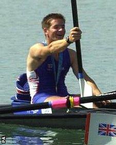 Andrew Lindsay celebrates the gold medal