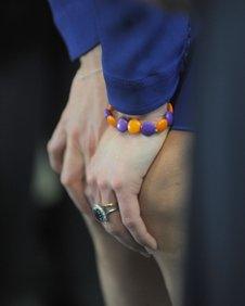 Duchess of Cambridge wearing EACH bracelet during her visit to Ipswich hospice in March 2012