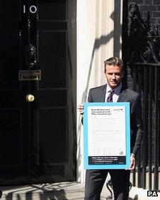 David Beckham outside Downing Street