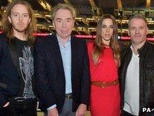 Tim Minchin, Andrew Lloyd Webber, Mel C and Chris Moyles