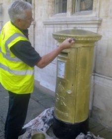 Gold post box