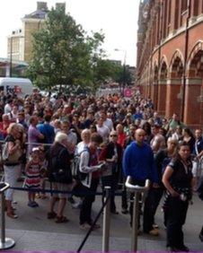 Queues outside St Pancras International