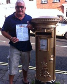 Rob Smith and gold post box