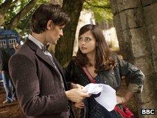 Matt Smith as The Doctor and his new sidekick Jenna-Louise Coleman