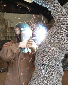 Andy Scott working on The Kelpies