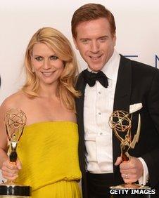 Claire Danes and Damian Lewis, at the Emmys in September