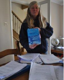 Debbie Wiseman holds a Rights of Way book