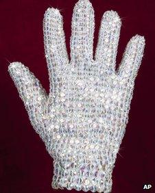 Michael Jackson right-handed glove covered in crystals