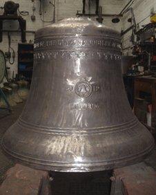 Work being done to create the new eighth bell for St Mary Redcliffe Church in Bristol