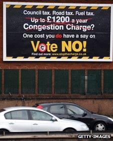 Ad campaign against a congestion charge for Manchester