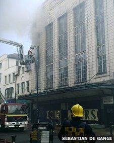 Fire at the building on Oldham Street, Manchester