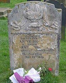 Anne Bronte's original gravestone