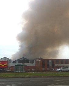 Fire at Lawrence Recycling building on the Vale Industrial Estate in Kidderminster