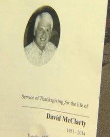 Mr McClarty's funeral service is taking place in Coleraine